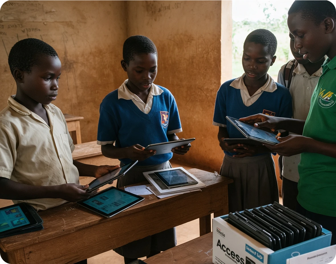 Students accessing digital content in school